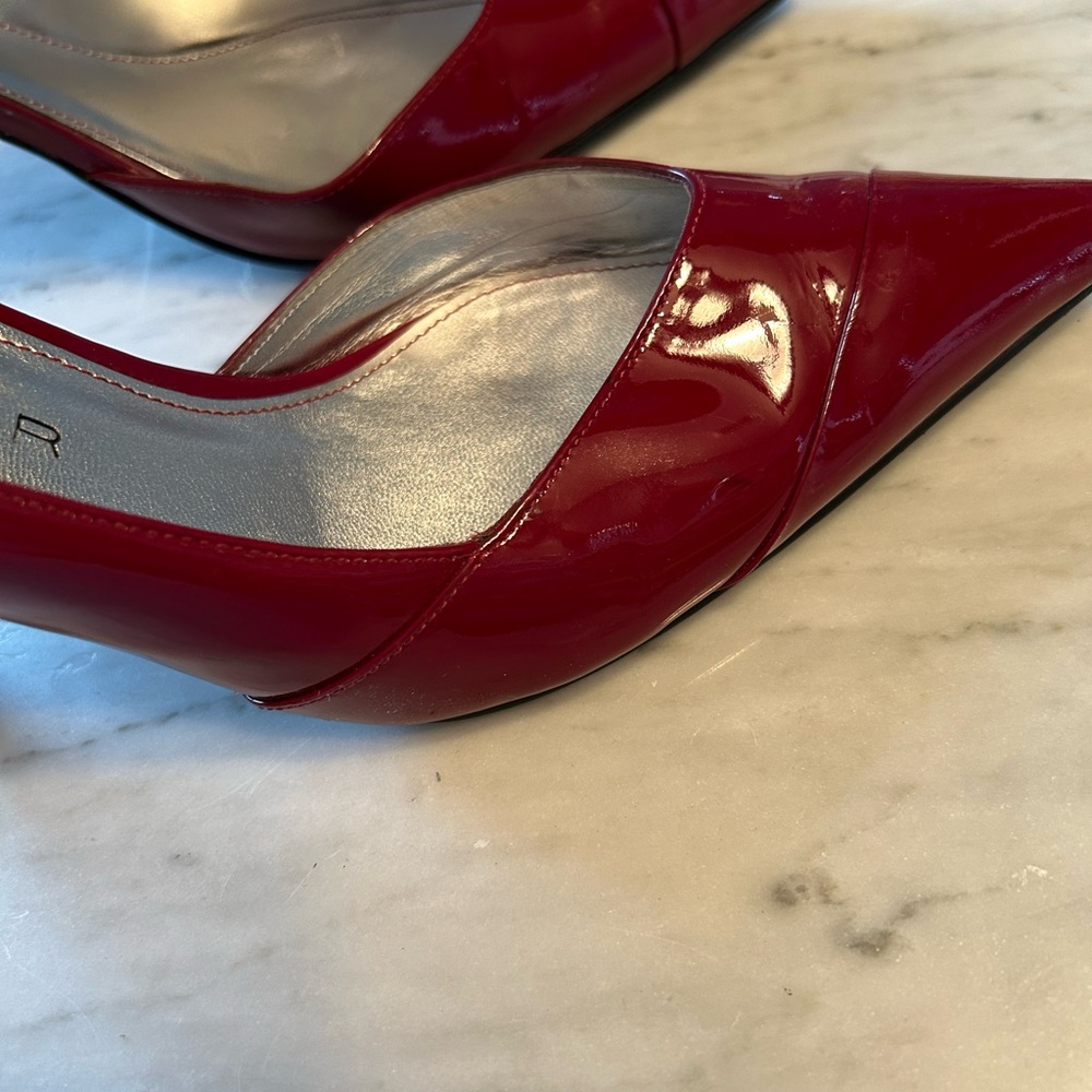 Marc Fisher Crimson Red Patent Leather Heels - Picture 7 of 8
